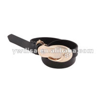 Women Real Leather Skinny Belt With Shoe Buckle